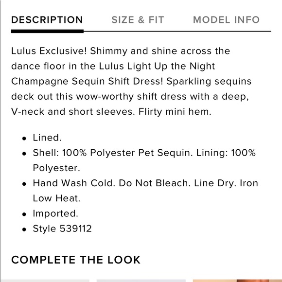 Lulus- Light Up The Night- Shift Dress- Champagne - Picture 5 of 7